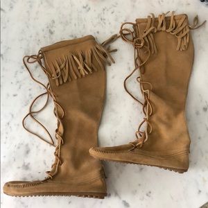 Minnetonka Front Lace Knee High Boot